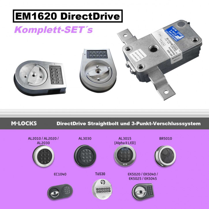 M-LOCKS EM1620 DirectDrive Elektronikschloss Komplett-Set Tresorschloss