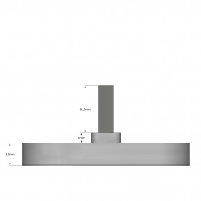 Alu Klappgriff □ 8 mm Vierkant Welle, ca. 32 mm Nutzlänge (26+6) - kürzbar, für Waffenschrank oder Tresor - Griff zum Austausch